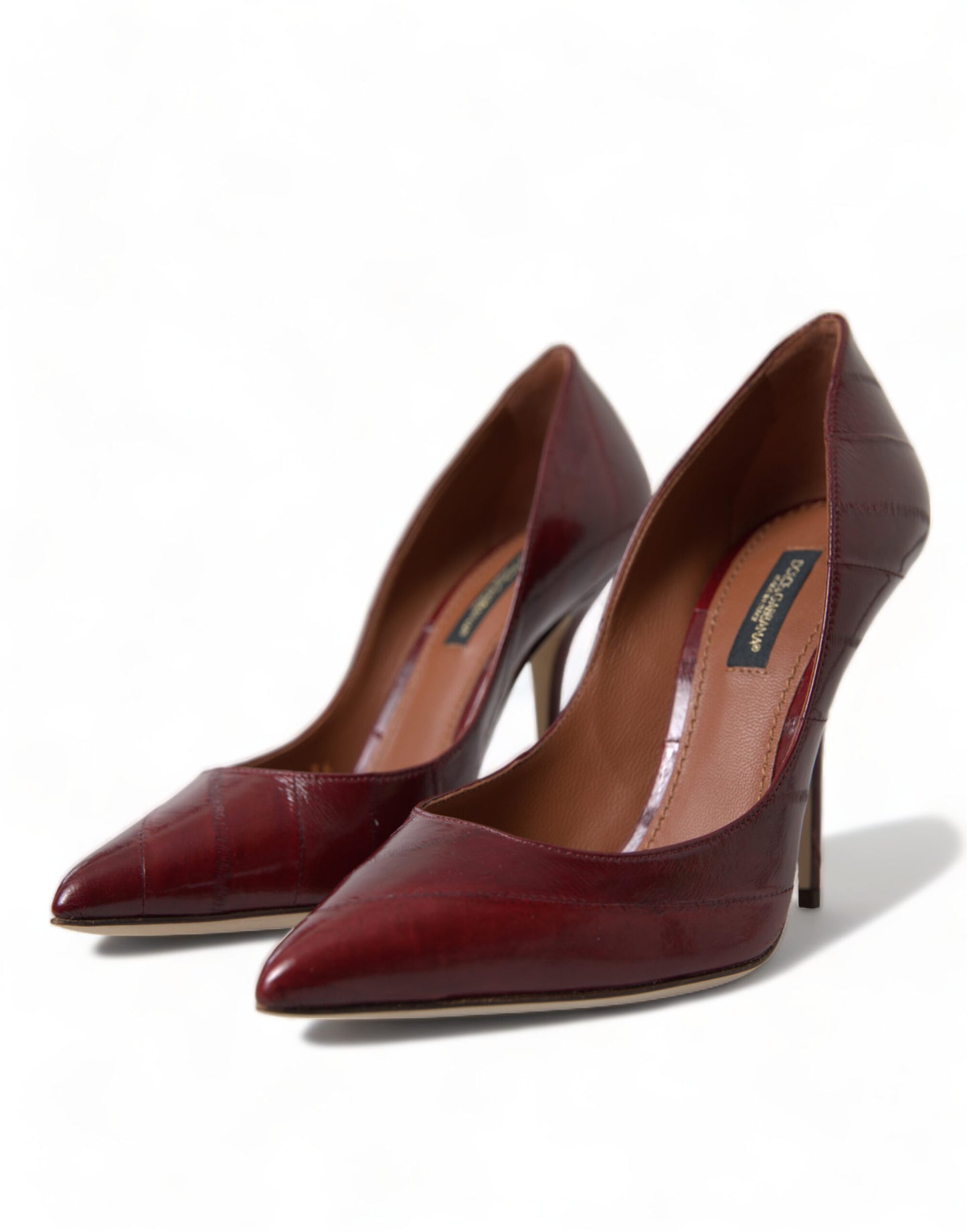 Dolce & Gabbana Elegant Bordeaux Eel Skin Pumps