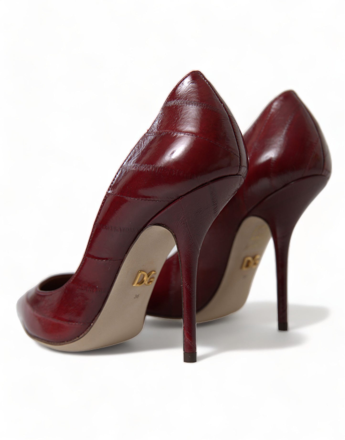 Dolce & Gabbana Elegant Bordeaux Eel Skin Pumps