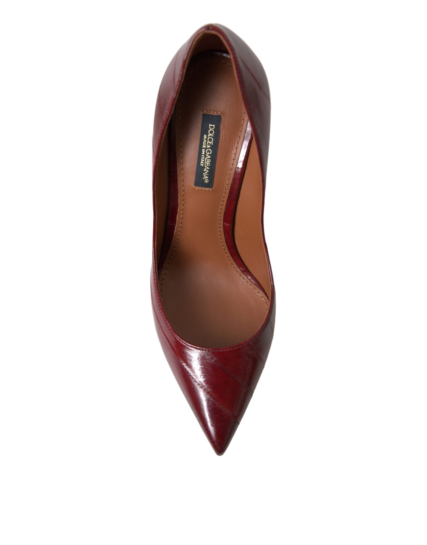 Dolce & Gabbana Elegant Bordeaux Eel Skin Pumps