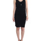 Roccobarocco Elegant Black Sheath Knee-Length Dress