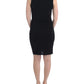 Roccobarocco Elegant Black Sheath Knee-Length Dress