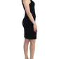 Roccobarocco Elegant Black Sheath Knee-Length Dress