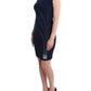 Roccobarocco Elegant Sapphire Sheath Dress with Rhinestone Detail