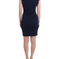 Roccobarocco Elegant Sapphire Sheath Dress with Rhinestone Detail