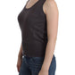 John Galliano Elegant Sleeveless Brown Knit Top