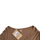 John Galliano Elegant Short-Sleeved Brown Rayon Top