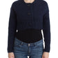 John Galliano Chic Cropped Blue Cardigan