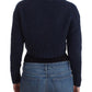 John Galliano Chic Cropped Blue Cardigan