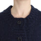 John Galliano Chic Cropped Blue Cardigan