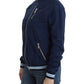 John Galliano Chic Blue Zip Cardigan with Logo Detail