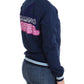 John Galliano Chic Blue Zip Cardigan with Logo Detail