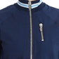 John Galliano Chic Blue Zip Cardigan with Logo Detail