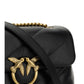 PINKO Elegant Black Leather Quilted Shoulder Bag