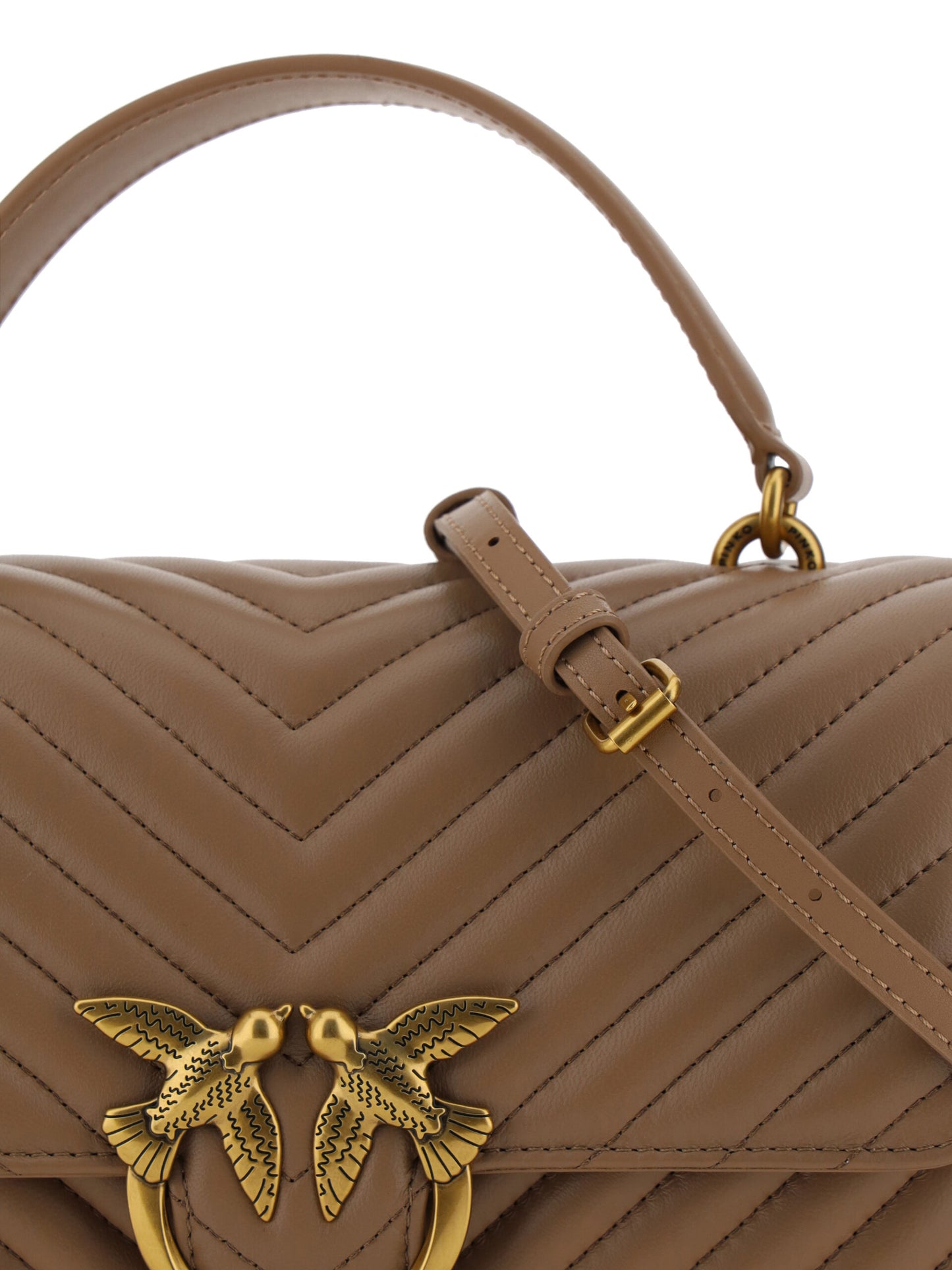 PINKO Elegant Quilted Calfskin Shoulder Bag