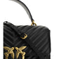 PINKO Elegant Black Quilted Calfskin Handbag