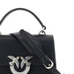 PINKO Elegant Black Calfskin Shoulder Handbag