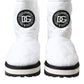 Dolce & Gabbana Elegant White Quilted Mid-Calf Boots