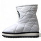 Dolce & Gabbana Elegant White Quilted Mid-Calf Boots