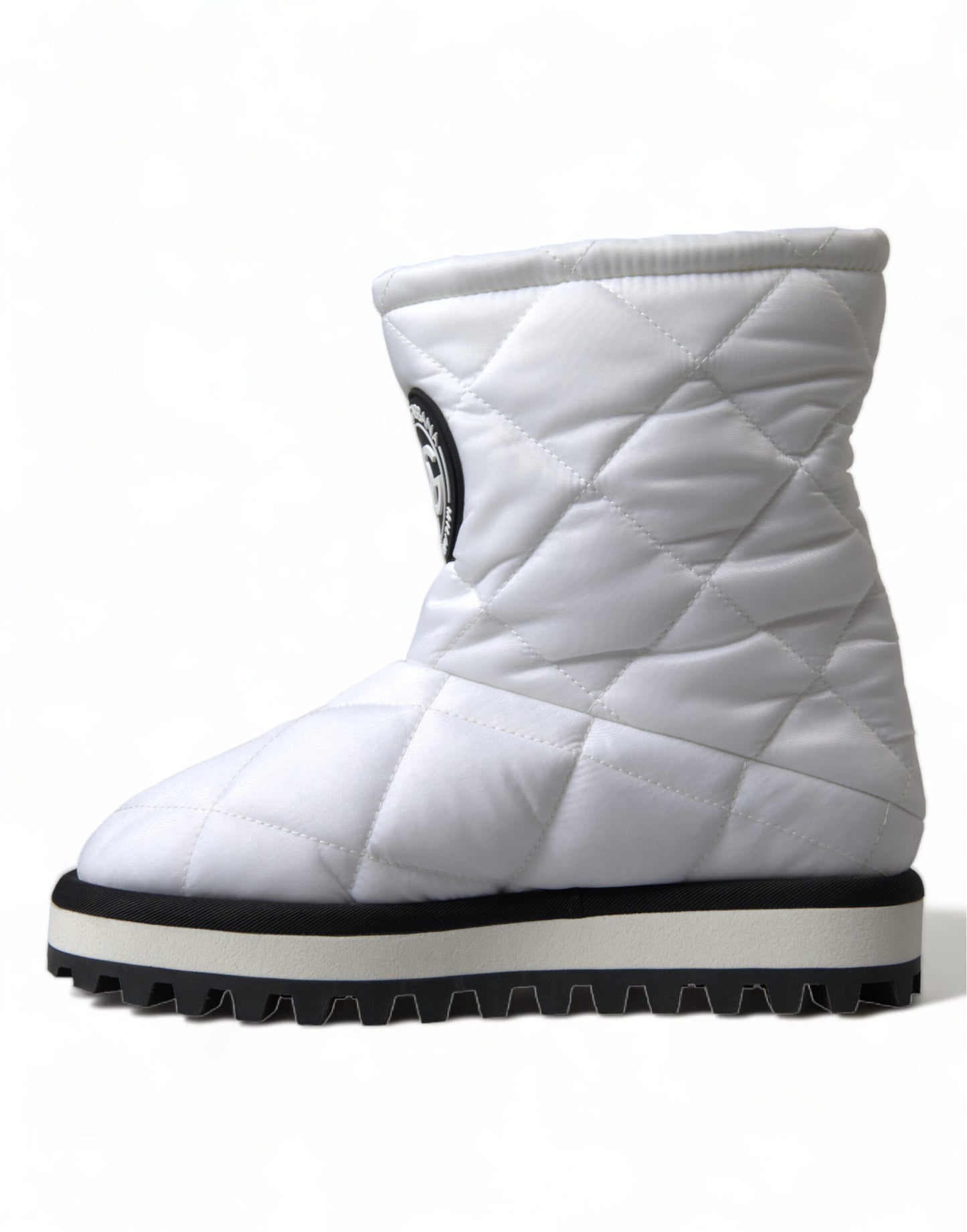 Dolce & Gabbana Elegant White Quilted Mid-Calf Boots