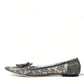 Dolce & Gabbana Elegant Silver Floral Lace Flat Shoes