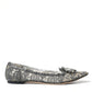 Dolce & Gabbana Elegant Silver Floral Lace Flat Shoes