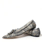 Dolce & Gabbana Elegant Silver Floral Lace Flat Shoes