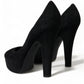 Dolce & Gabbana Black Suede Heeled Pumps Sophistication