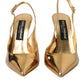 Dolce & Gabbana Gilded Luxe Leather Slingback Heels