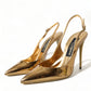 Dolce & Gabbana Gilded Luxe Leather Slingback Heels