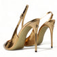 Dolce & Gabbana Gilded Luxe Leather Slingback Heels