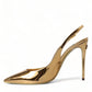 Dolce & Gabbana Gilded Luxe Leather Slingback Heels