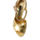 Dolce & Gabbana Gold Leather Crystal-Embellished Sandals