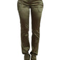 John Galliano Chic Green Slimline Tailored Pants