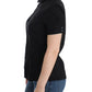 John Galliano Elegant Black Cotton Stretch Shortsleeve Blouse