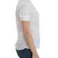 John Galliano Chic White Cotton Blend Shortsleeve Blouse