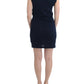 John Galliano Elegant Knee-Length Blue Cotton Dress