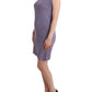 John Galliano Elegant Purple Knee-Length Cotton Dress