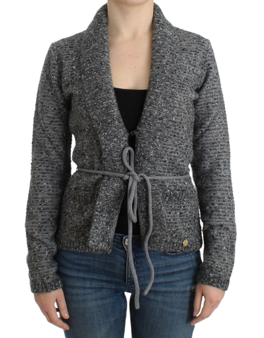 Cavalli Elegant Gray Wool Blend Cardigan