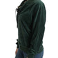 Cavalli Elegant Green Mock Sweater with Rhinestone Detail