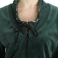 Cavalli Elegant Green Mock Sweater with Rhinestone Detail