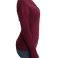 Cavalli Elegant Purple Keyhole Wool Sweater