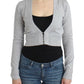 Cavalli Cropped Virgin Wool Cardigan in Chic Gray