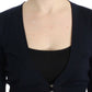 Cavalli Elegant Black Cropped Virgin Wool Cardigan