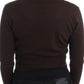 Cavalli Elegant Brown Virgin Wool Cropped Cardigan