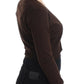 Cavalli Elegant Brown Virgin Wool Cropped Cardigan