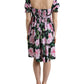 Dolce & Gabbana Black A-Line Dress with Pink Floral Prints