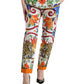 Dolce & Gabbana Majolica Print Tapered Cotton Pants