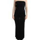 Cavalli Elegant Strapless Black Maxi Dress