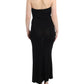 Cavalli Elegant Strapless Black Maxi Dress