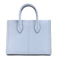 Michael Kors Mirella Small Pale Blue Leather Top Zip Shopper Tote Crossbody Bag